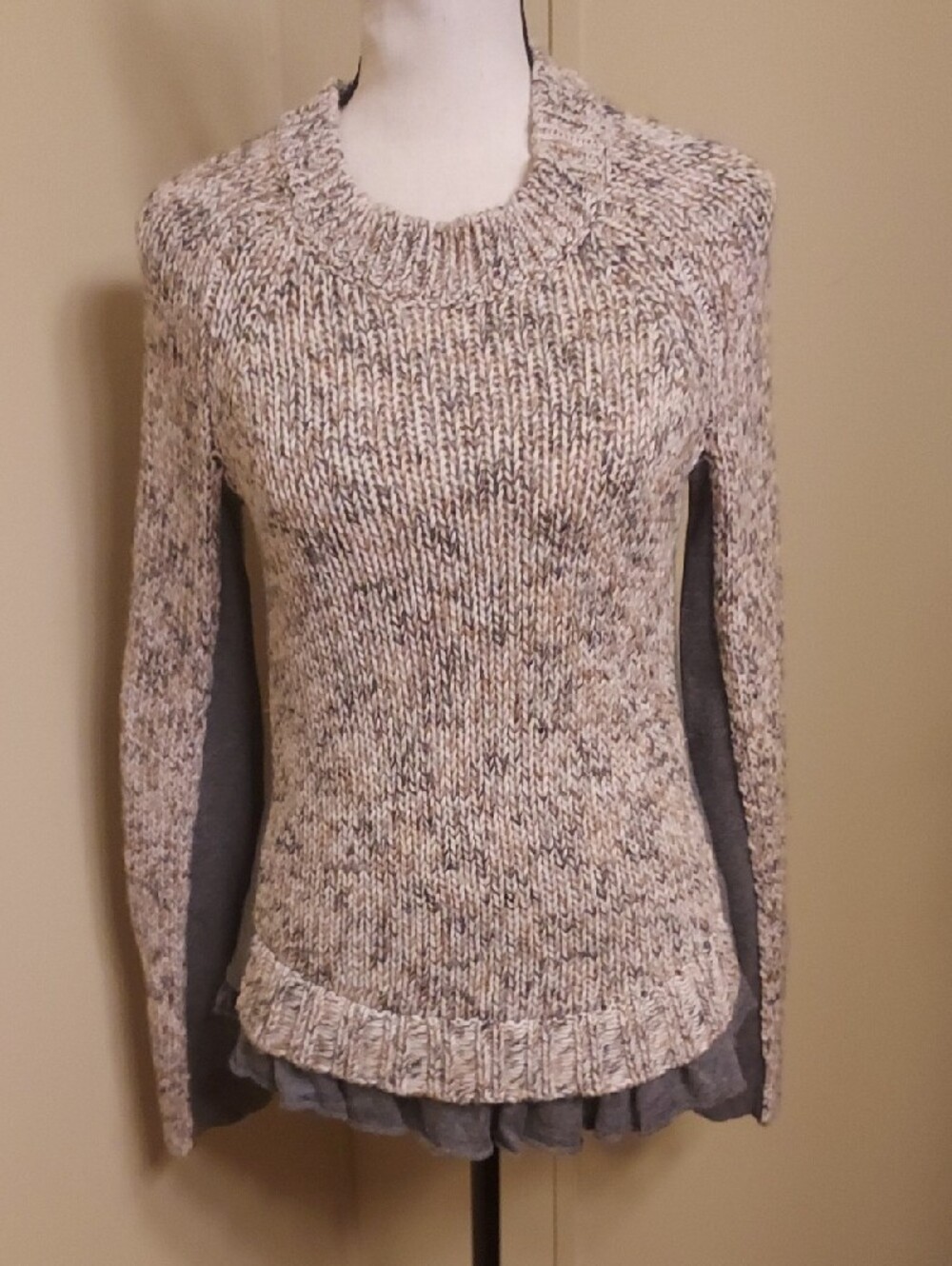 Anthropologie Moth Aspara Ruffle Hem Sweater